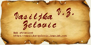 Vasiljka Zelović vizit kartica